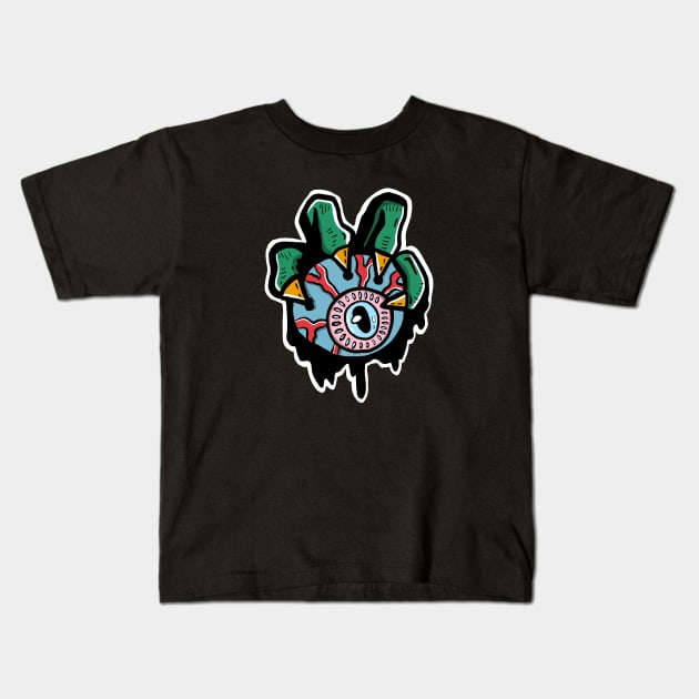 Horror Eye Kids T-Shirt by blimdesigns